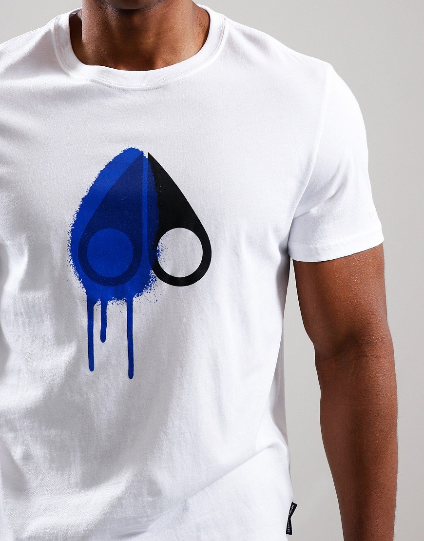 Moose Knuckles Augustine T-Shirt White/Blue - Terraces Menswear