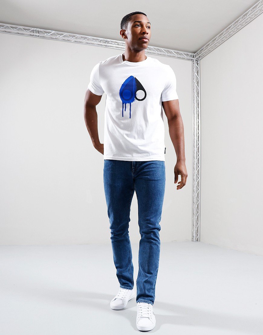 Moose Knuckles Augustine T-Shirt White/Blue - Terraces Menswear