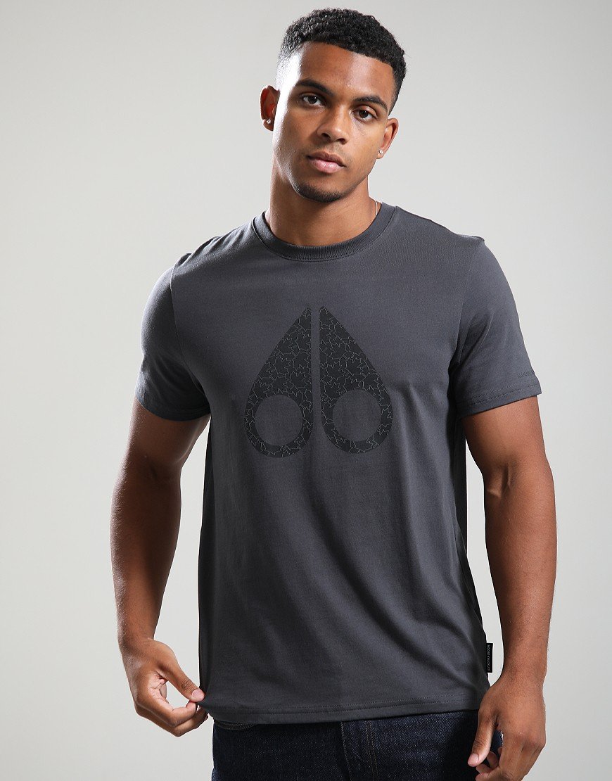 Moose Knuckles Chamble Leaf T-Shirt Cement