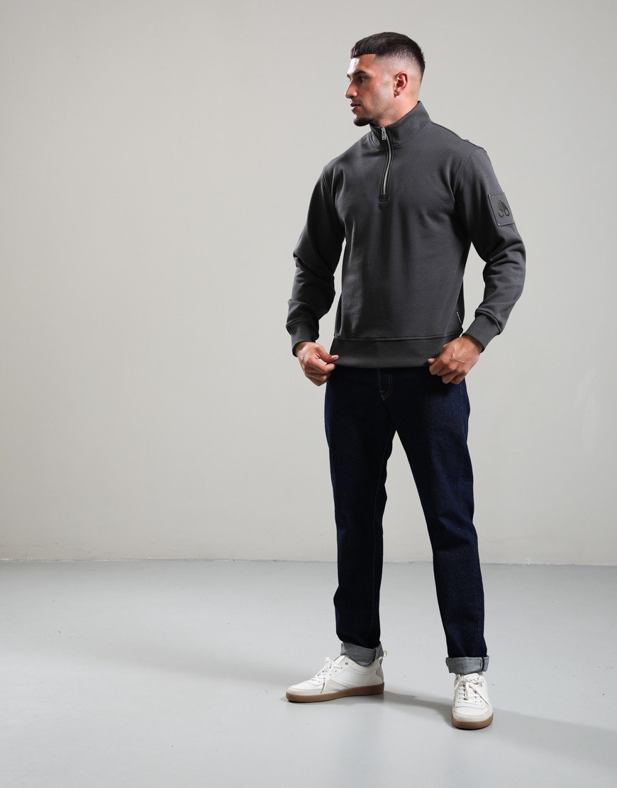 Moose Knuckles Hartsfield 1/4 Zip Sweat Cement