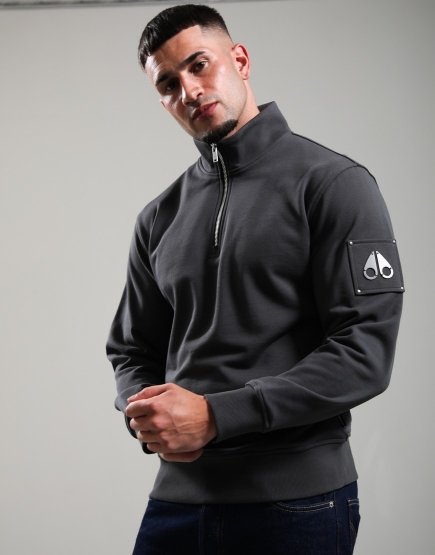 Moose Knuckles Hartsfield 1/4 Zip Sweat Cement