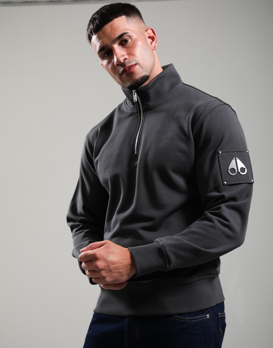 Moose Knuckles Hartsfield 1/4 Zip Sweat Cement