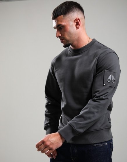 Moose Knuckles Hartsfield Crew Sweat Cement