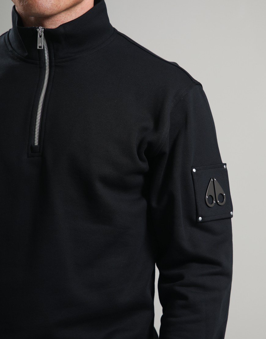 Moose Knuckles Hartsfield 1/4 Zip Sweat Black