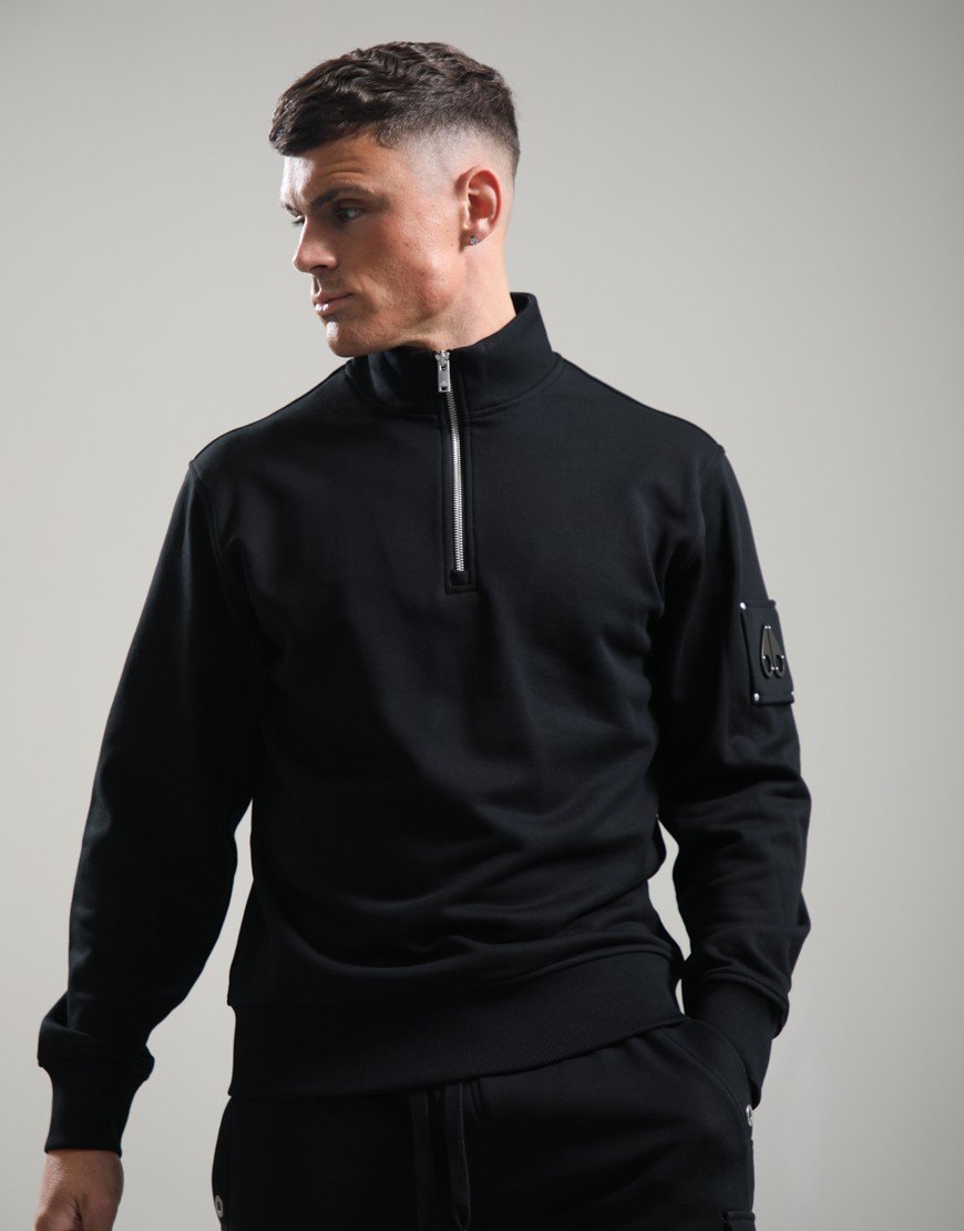 Moose Knuckles Hartsfield 1/4 Zip Sweat Black