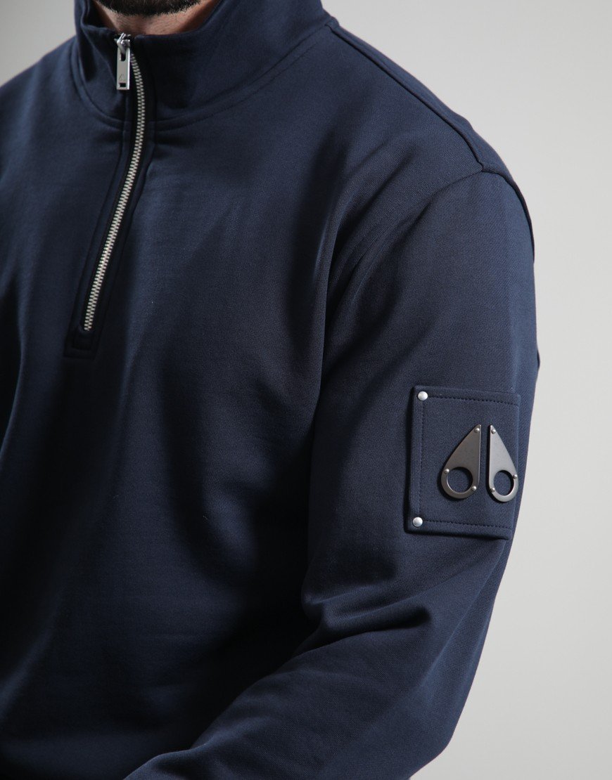 Moose Knuckles Hartsfield 1/4 Zip Sweat Navy