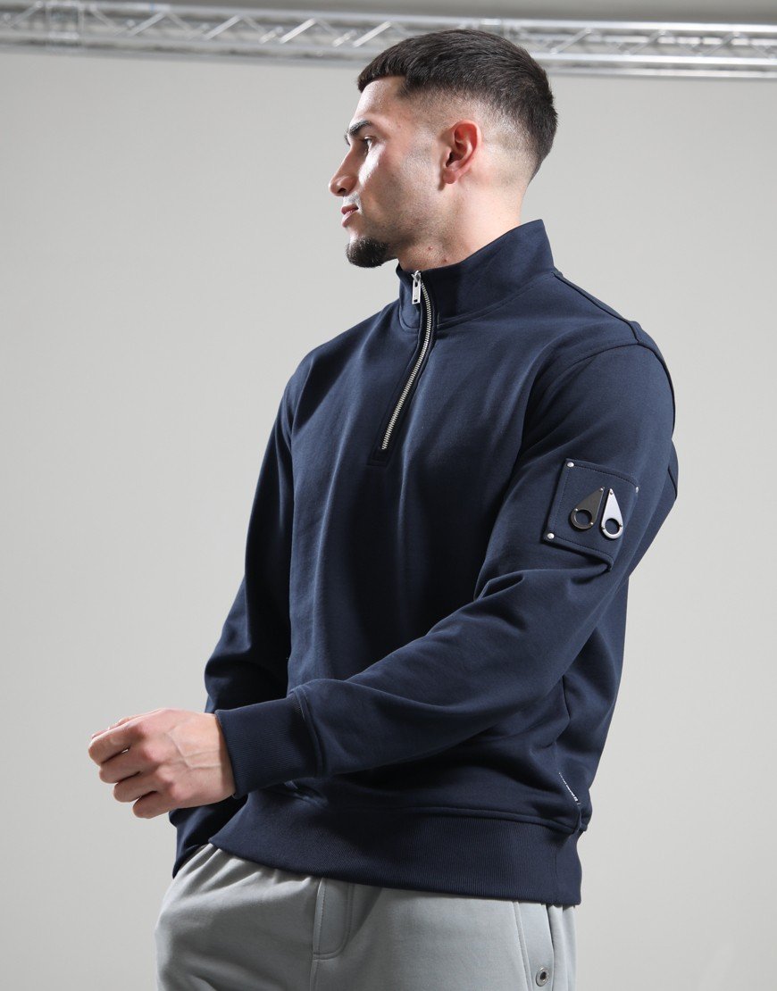 Moose Knuckles Hartsfield 1/4 Zip Sweat Navy