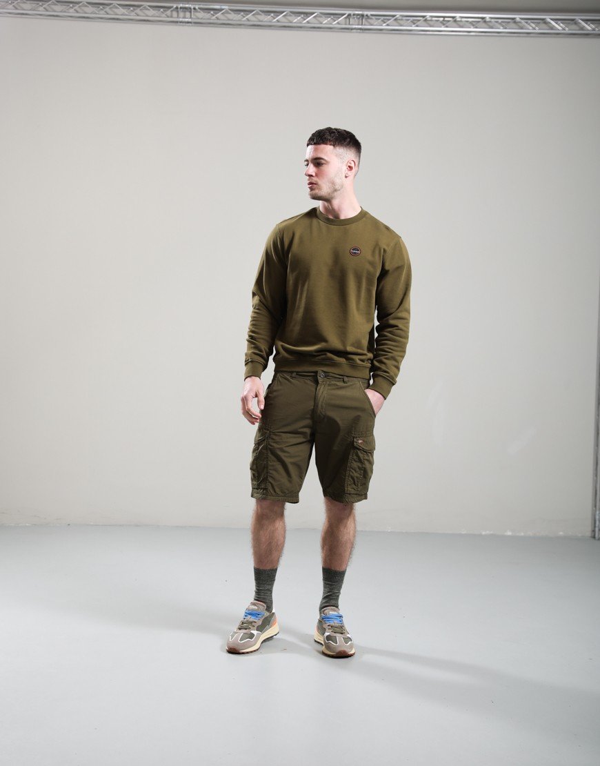 Napapijri B-Badge Crew Sweat Dark Olive