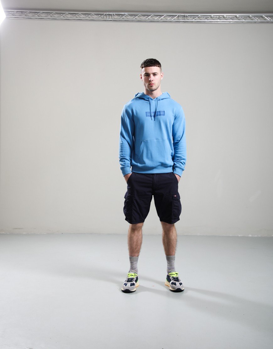 Napapijri B-Box Logo Hoodie Blue Jasper
