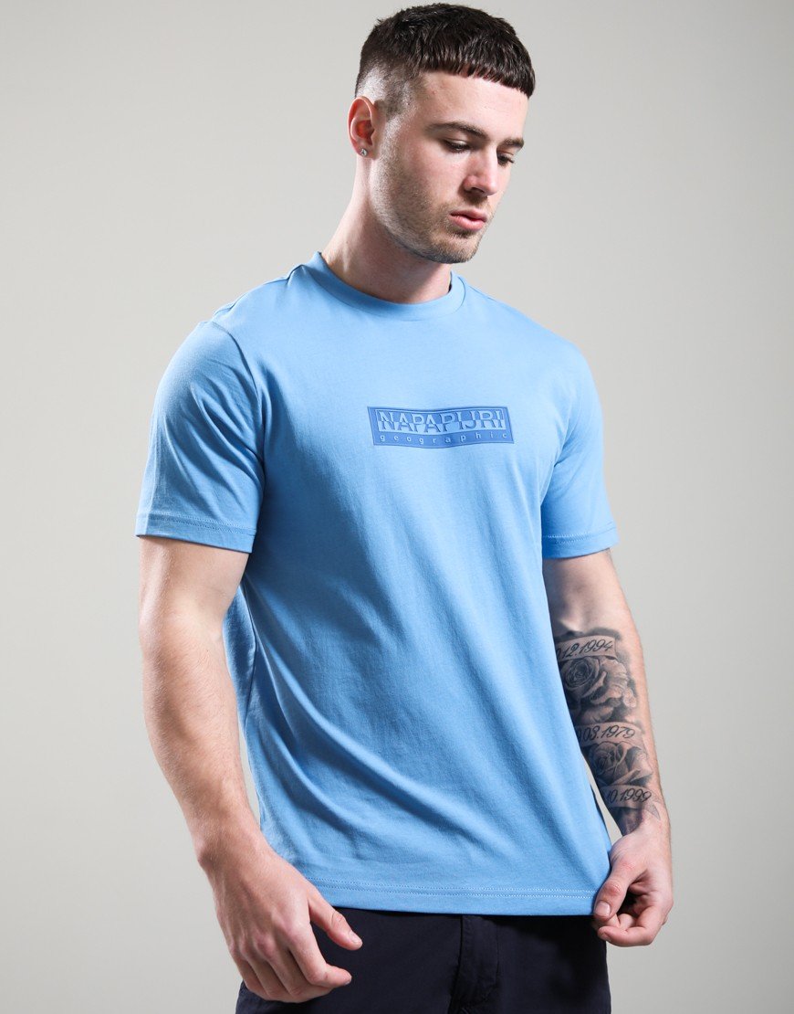 Napapijri S-Box Logo T-Shirt Blue Jasper