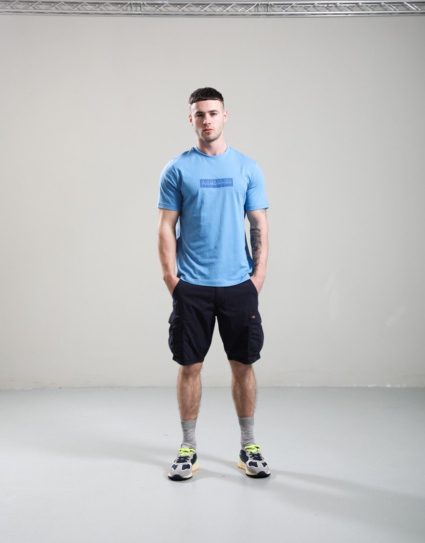 Napapijri S-Box Logo T-Shirt Blue Jasper
