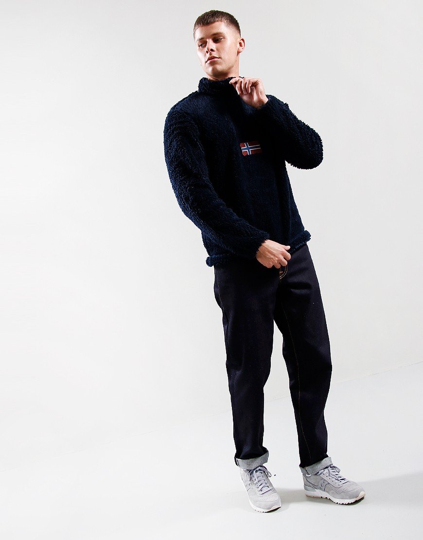 Napapijri Ayas Half Zip Fleece Blu Marine - Terraces Menswear