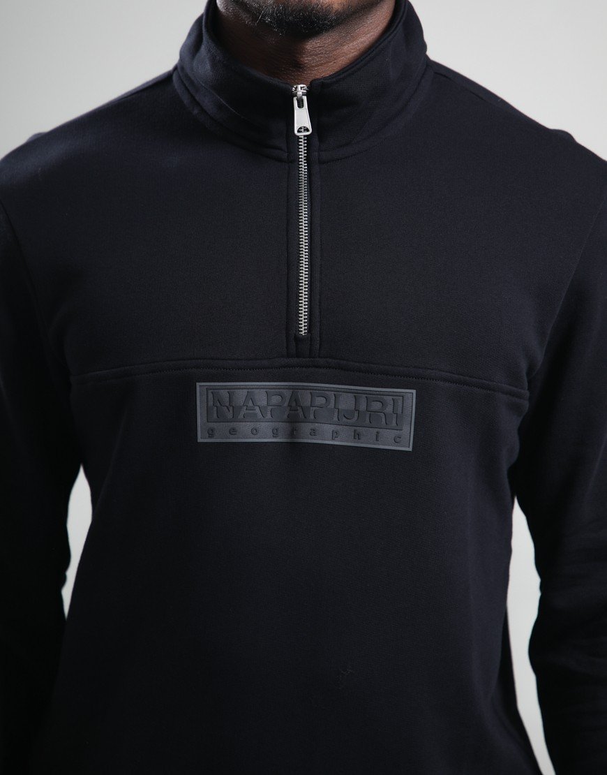 Napapijri B-Box Logo Half Zip Sweat Black Beauty