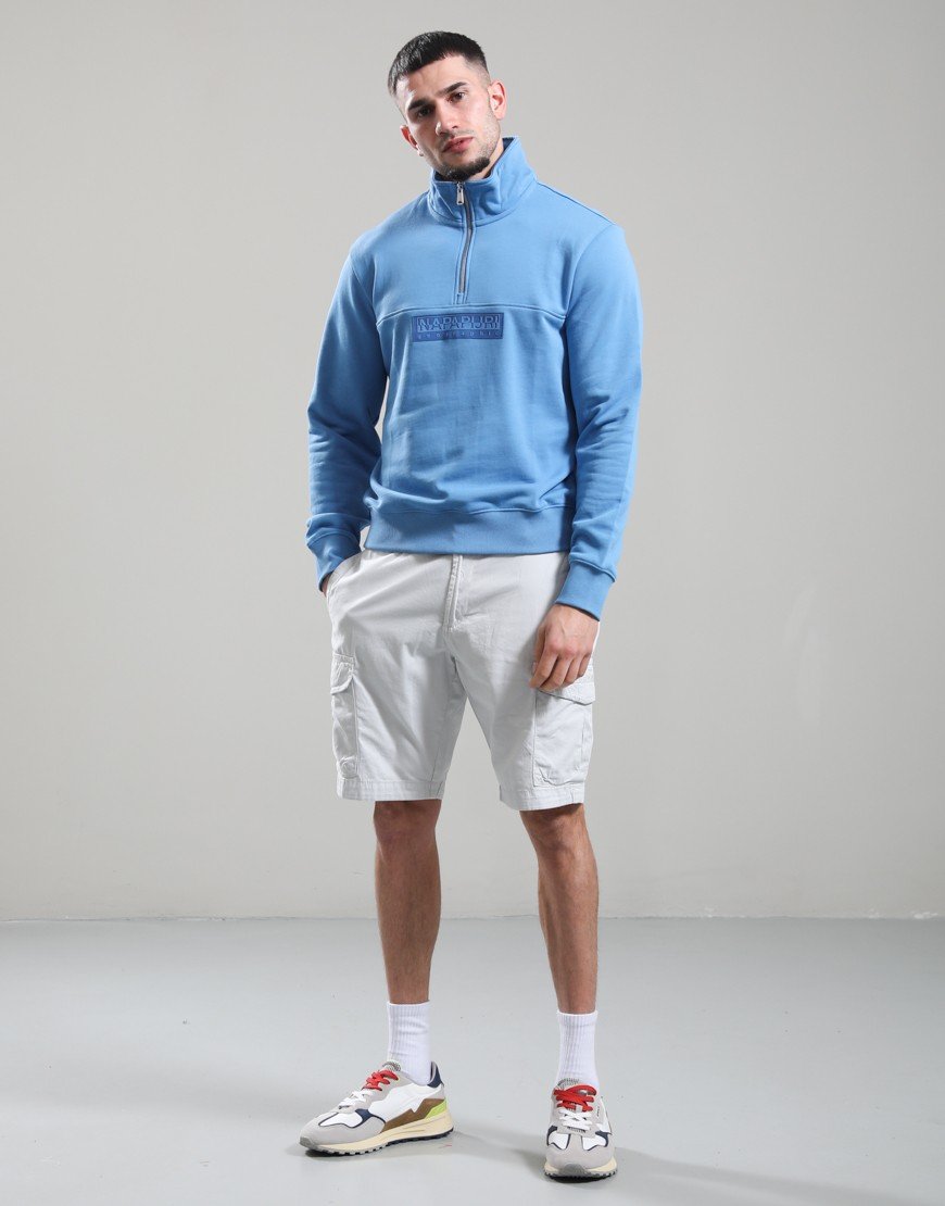 Napapijri B-Box Logo Half Zip Sweat Blue Jasper
