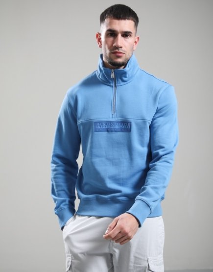 Napapijri B-Box Logo Half Zip Sweat Blue Jasper