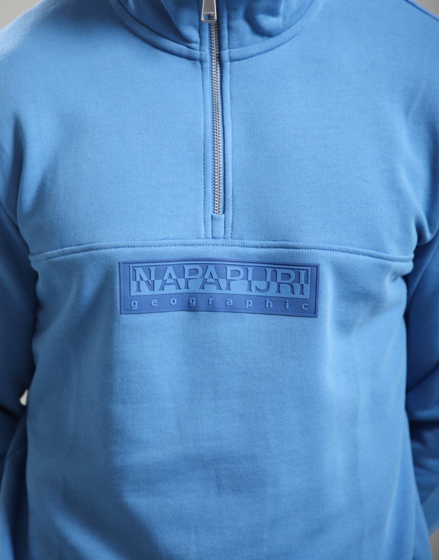 Napapijri B-Box Logo Half Zip Sweat Blue Jasper