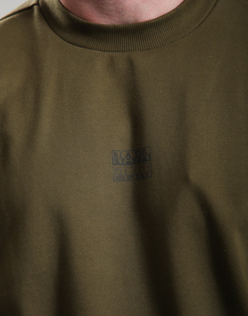 Napapijri B-Elevated Logo Crew Sweat Dark Olive