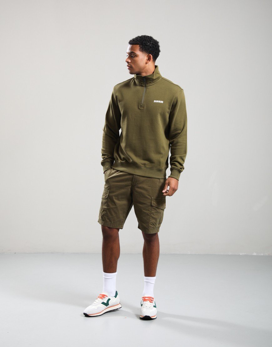 Napapijri B-Small Box Half Zip Sweat Dark Olive 