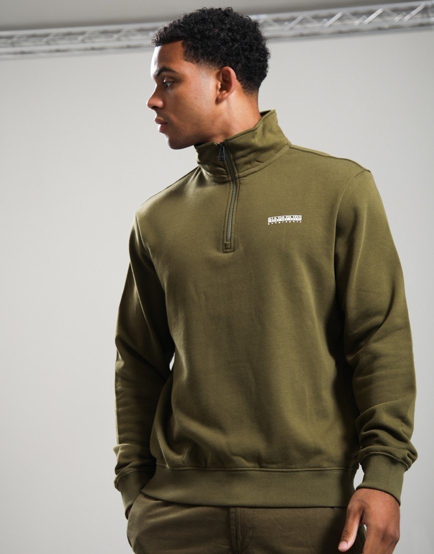 Napapijri B-Small Box Half Zip Sweat Dark Olive 
