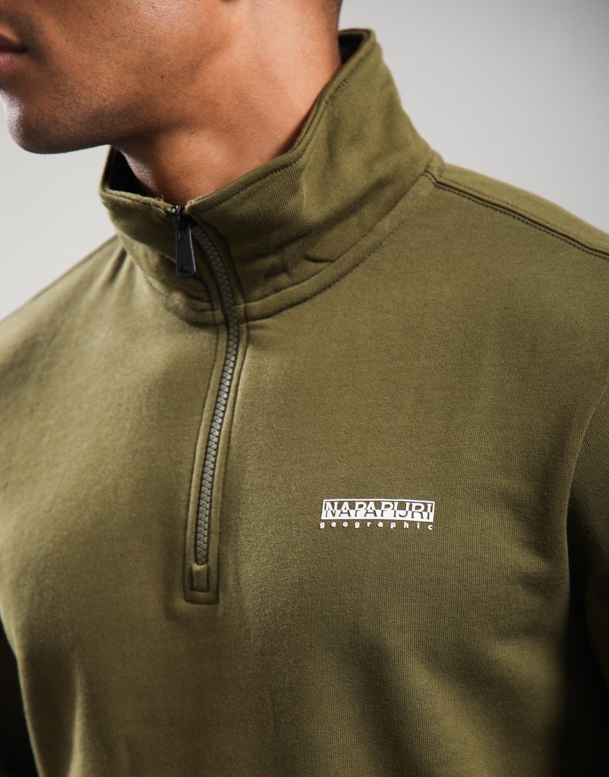 Napapijri B-Small Box Half Zip Sweat Dark Olive 