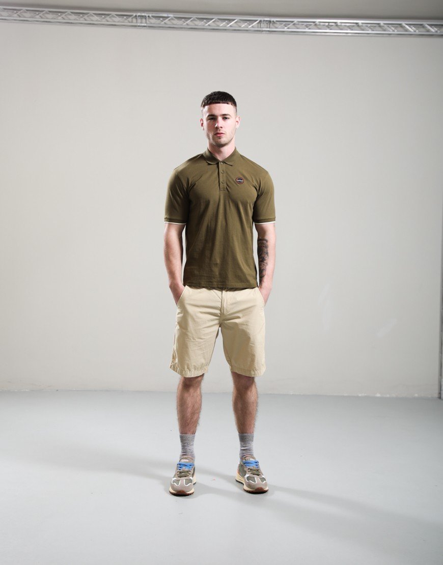 Napapijri E-Badge Polo Shirt Dark Olive