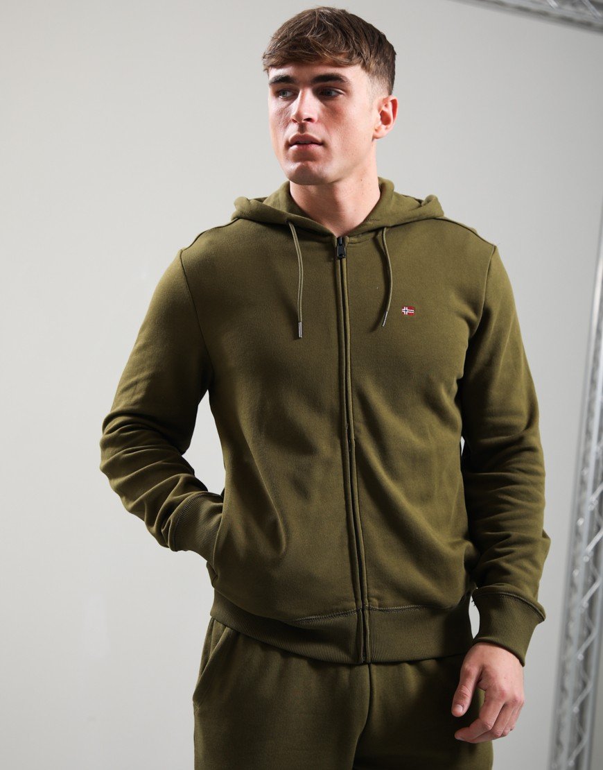 Napapijri Balis Full Zip Hoodie Dark Olive G3A