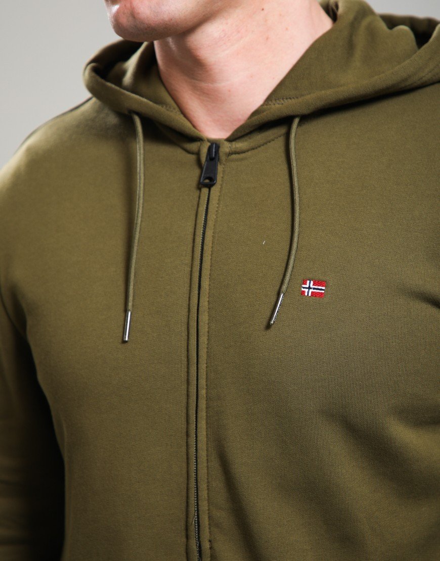 Napapijri Balis Full Zip Hoodie Dark Olive G3A