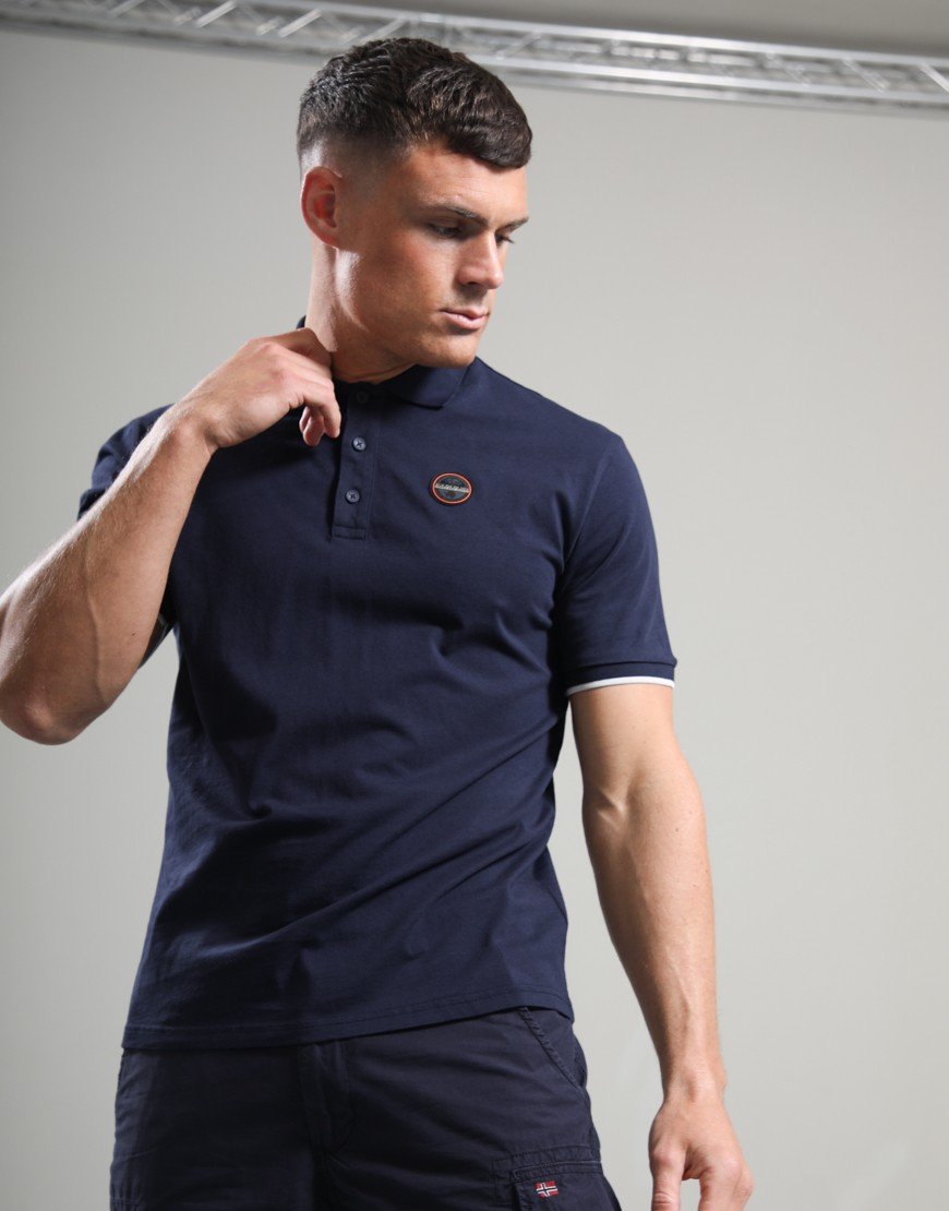Napapijri E-Badge Polo Shirt Blu Marine