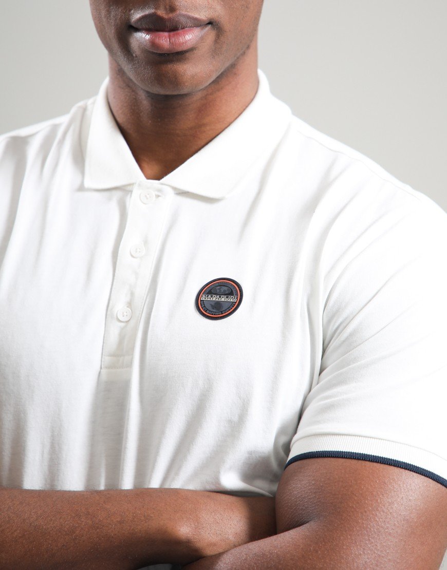 Napapijri E-Badge Polo Shirt White Heron