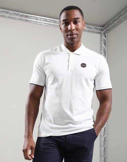 Napapijri E-Badge Polo Shirt White Heron