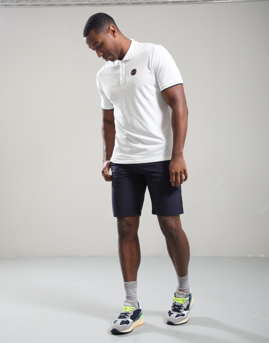 Napapijri E-Badge Polo Shirt White Heron