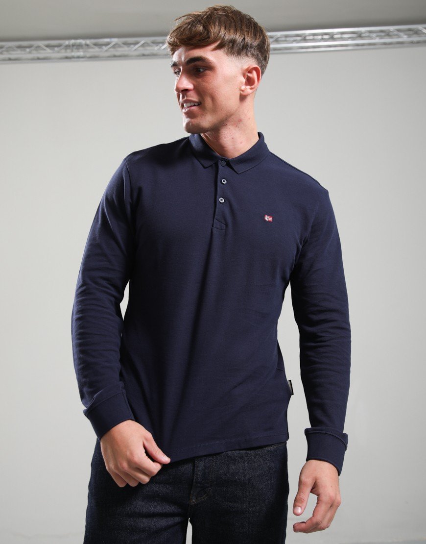 Napapijri Ealis Long Sleeve Polo Shirt 1 Blu Marine