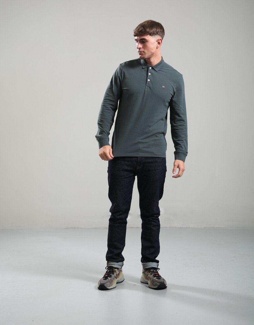 Napapijri Ealis Long Sleeve Polo Shirt Green Urban