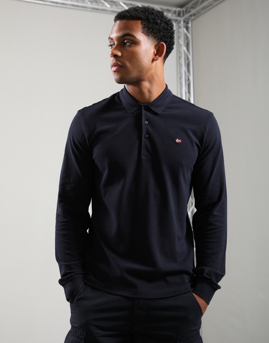 Napapijri Ealis Long Sleeve Polo Shirt Black 041