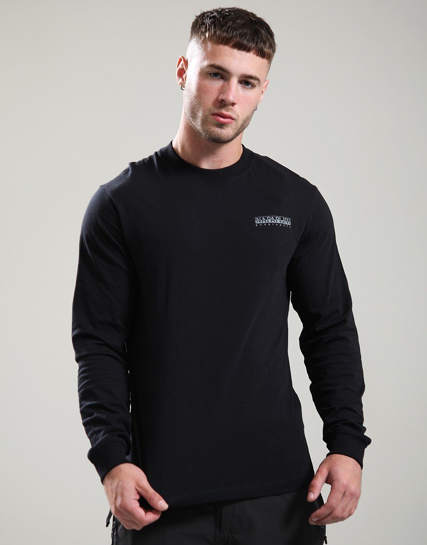 Napapijri S-Back Graphic Long Sleeve T-Shirt Black Beauty