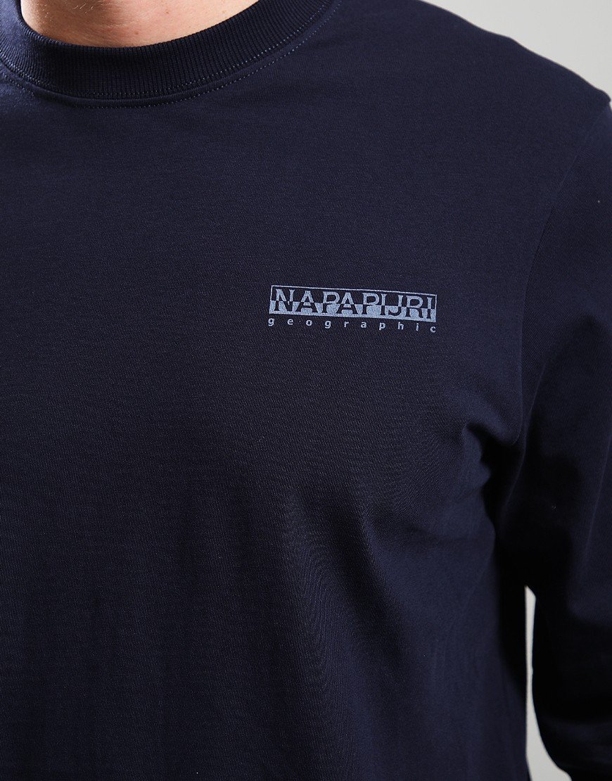 Napapijri S-Back Graphic Long Sleeve T-Shirt Blu Marine