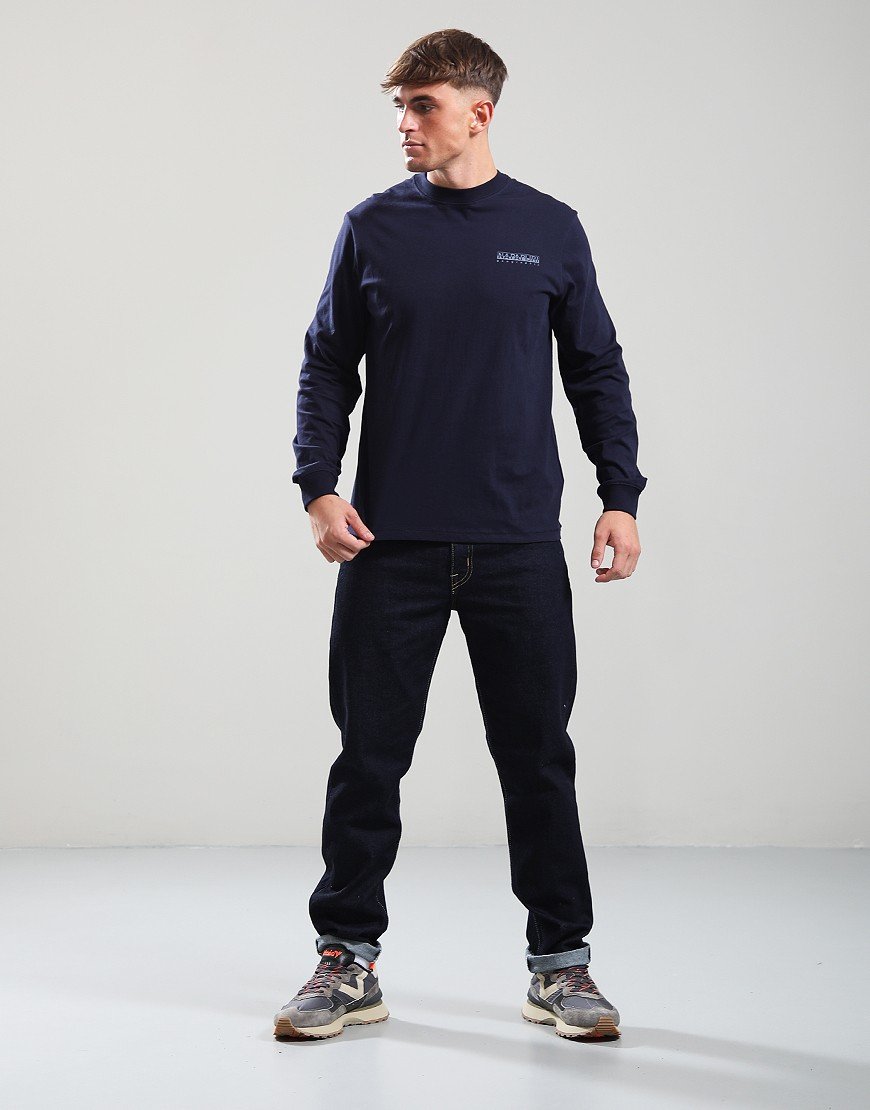 Napapijri S-Back Graphic Long Sleeve T-Shirt Blu Marine