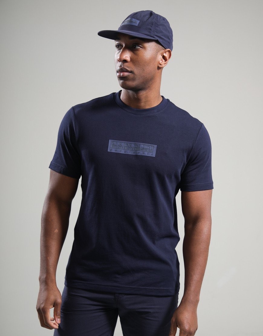 Napapijri S-Box Logo T-Shirt Blu Marine