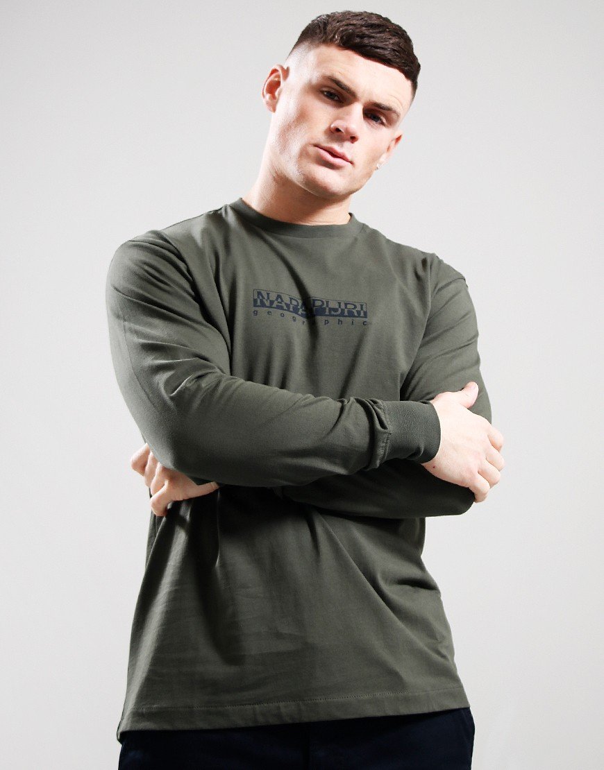 送料込★NAPAPIJRI★ S-Box 3 長袖Tシャツ Napapijri S-Box 3 Long Sleeve T-Shirt Green Depths