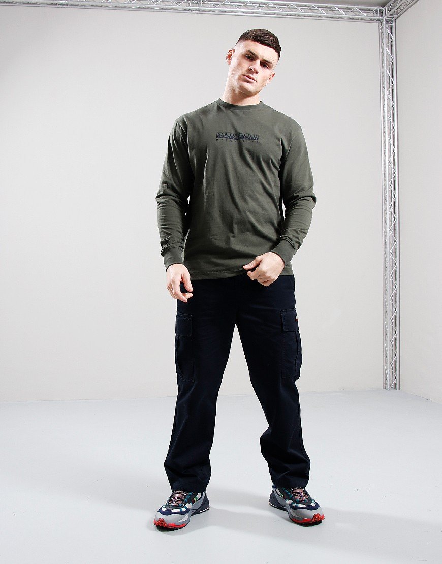 送料込★NAPAPIJRI★ S-Box 3 長袖Tシャツ Napapijri S-Box 3 Long Sleeve T-Shirt Green Depths