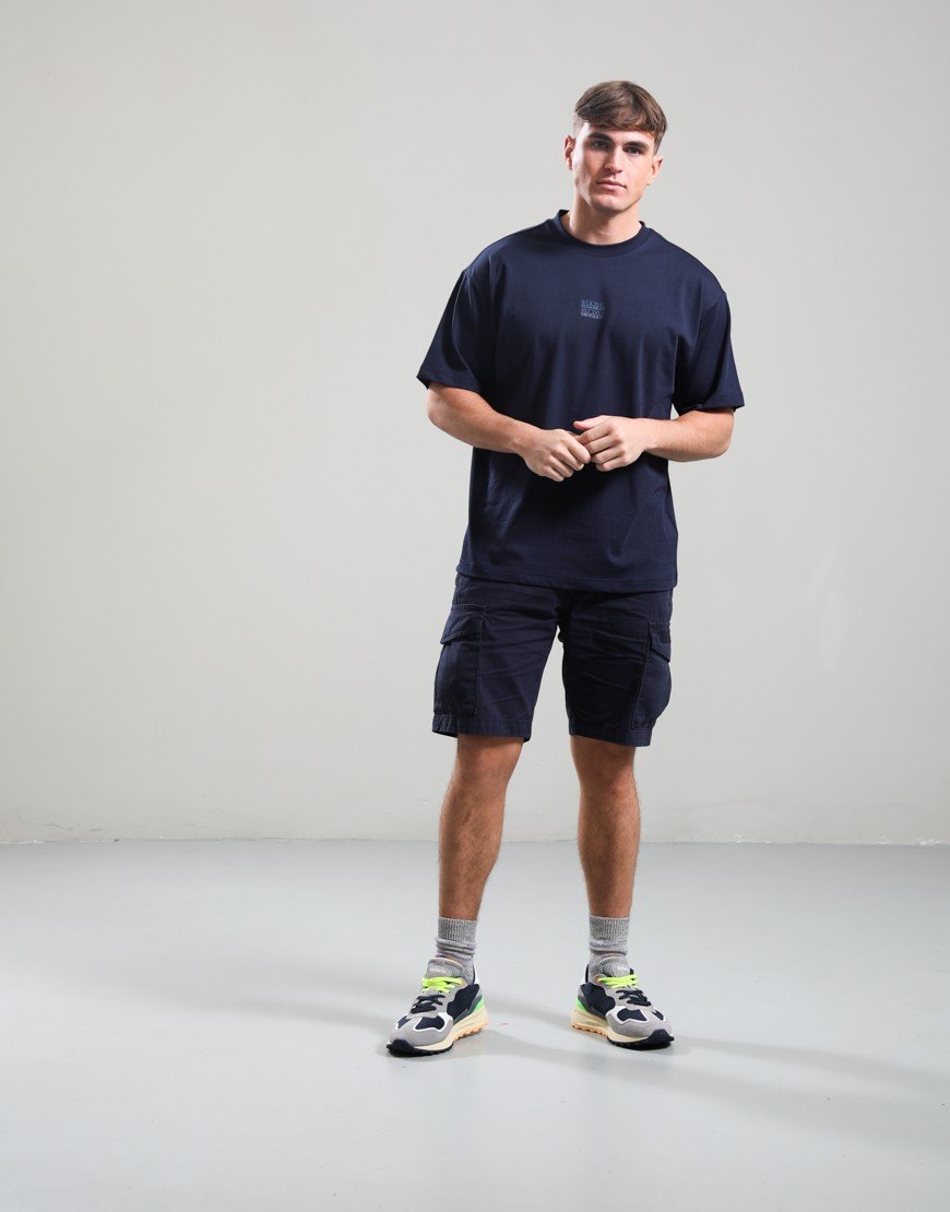 Napapijri S-Elevated Logo T-Shirt Blu Marine