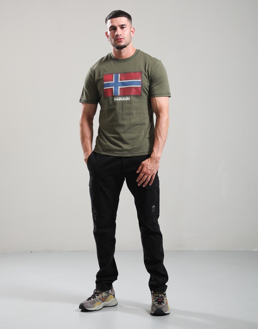Napapijri S-Flag Tiki T-Shirt Olive Night