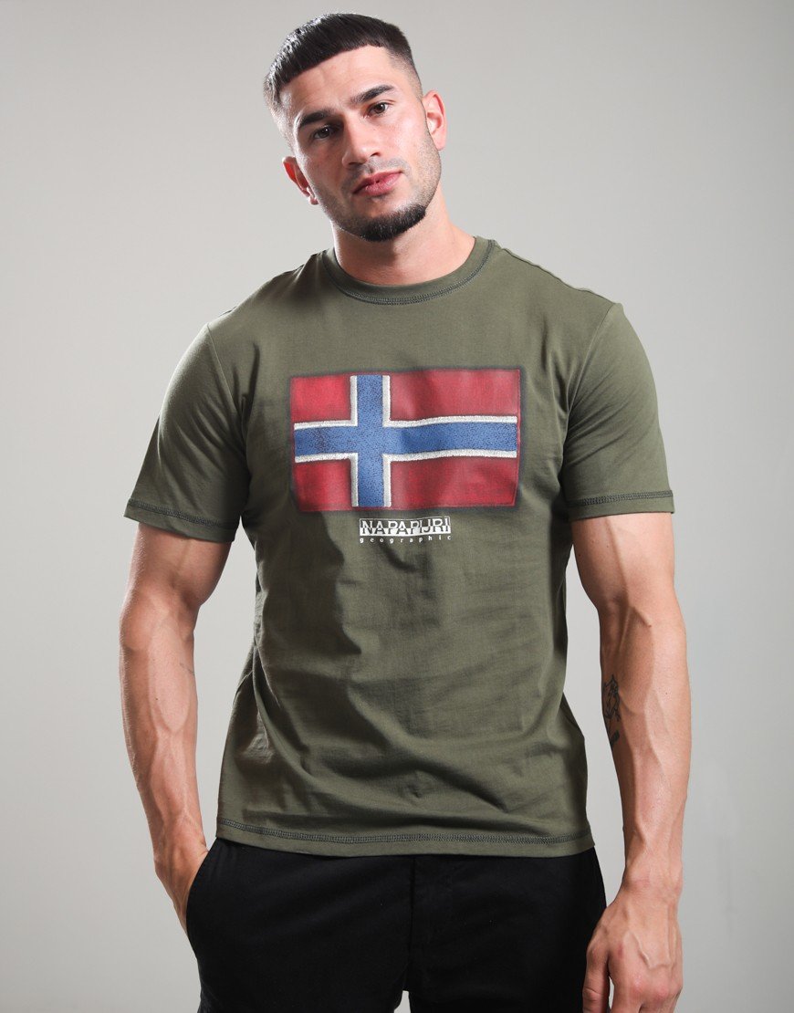 Napapijri S-Flag Tiki T-Shirt Olive Night
