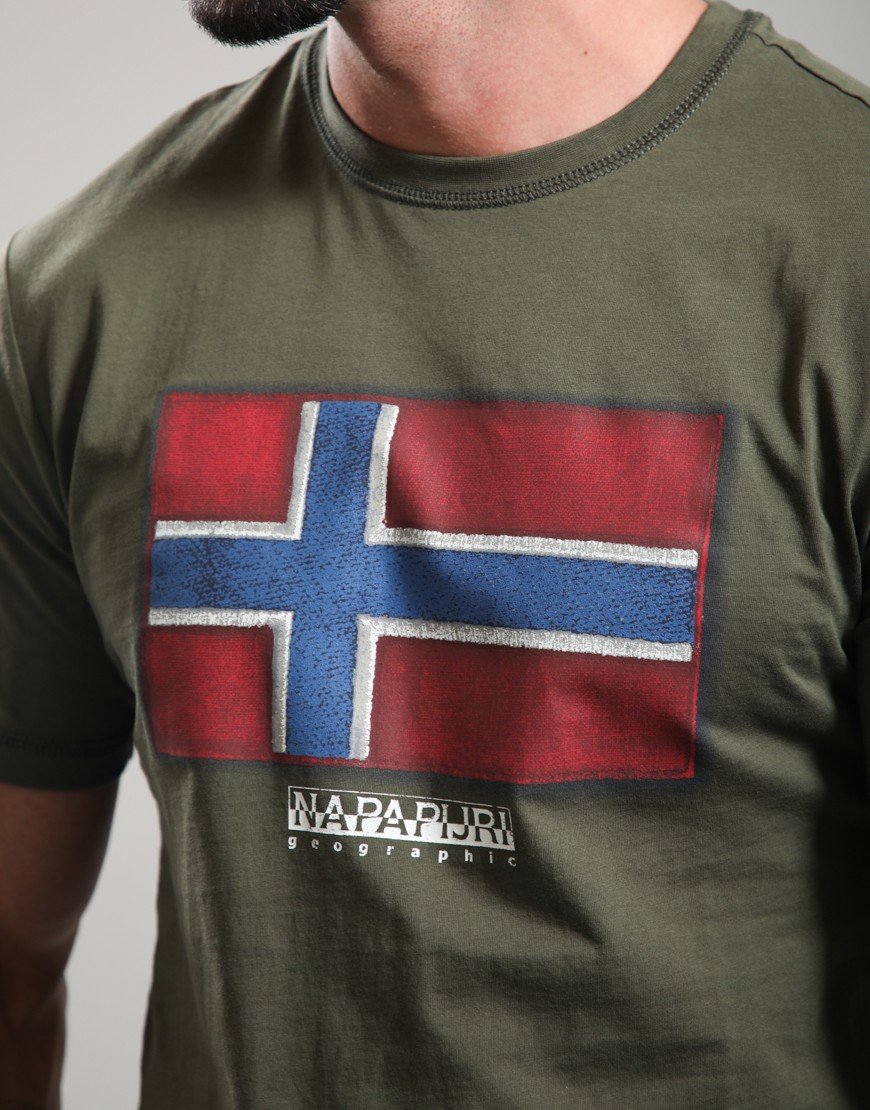 Napapijri S-Flag Tiki T-Shirt Olive Night