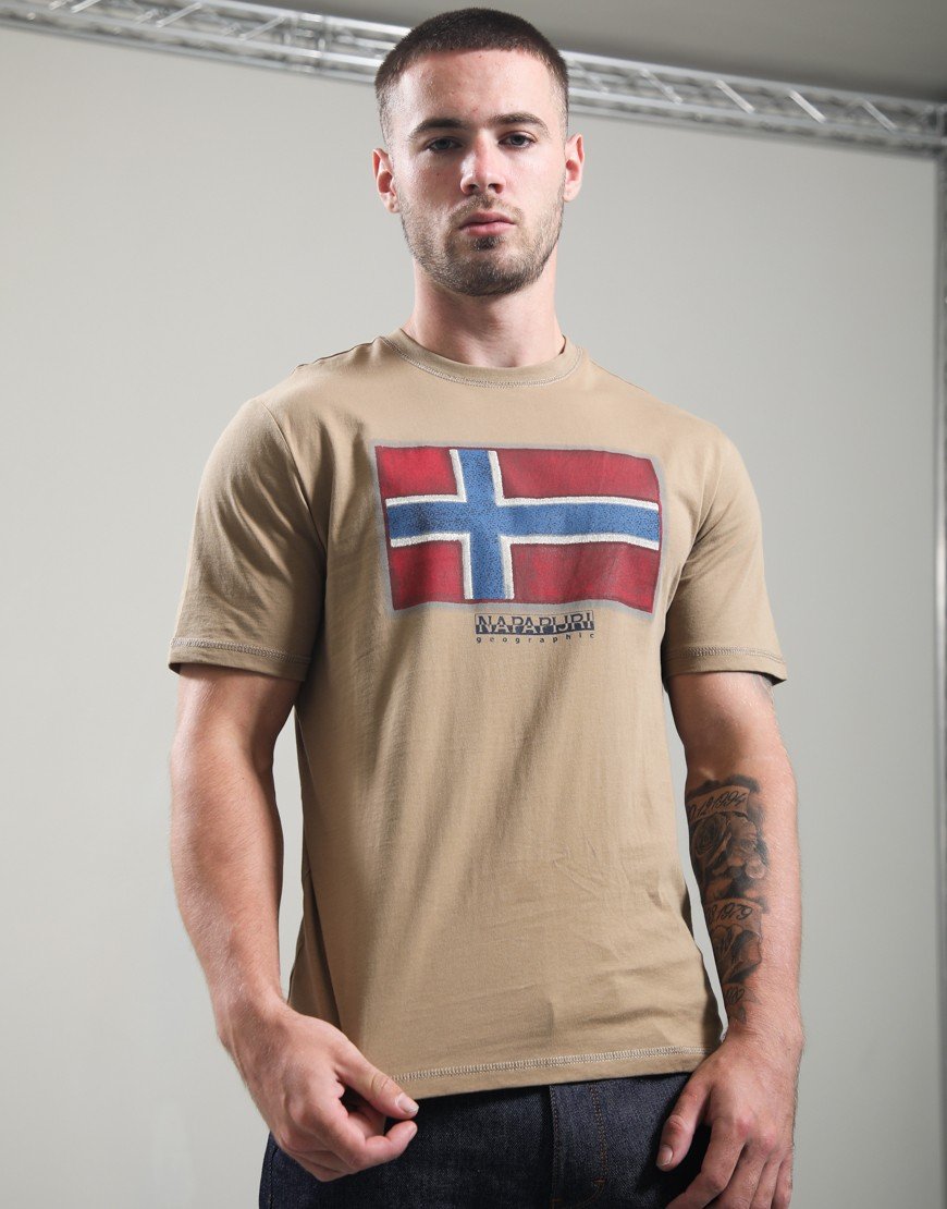 Napapijri S-Flag Tiki T-Shirt Petrifiedoakn7C