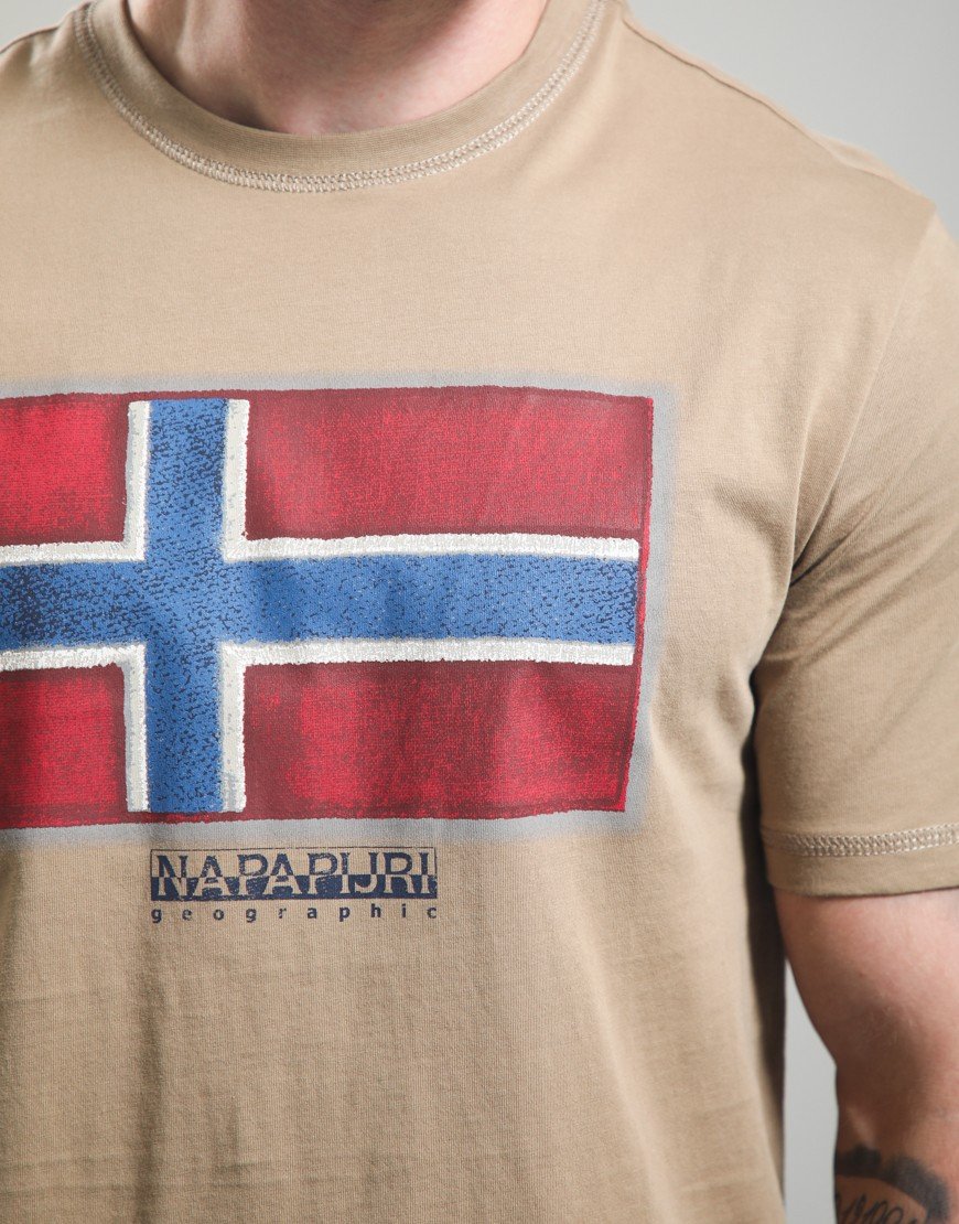 Napapijri S-Flag Tiki T-Shirt Petrifiedoakn7C
