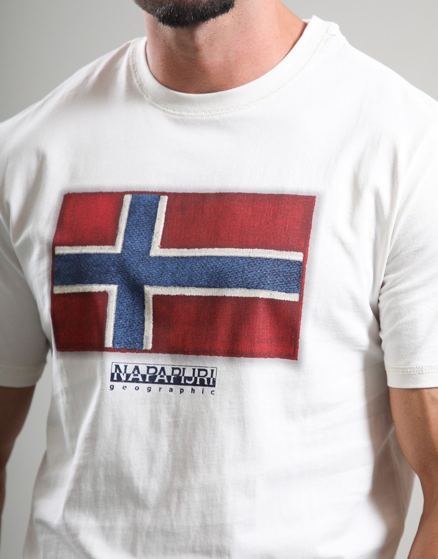 Napapijri S-Flag Tiki T-Shirt White Whisper
