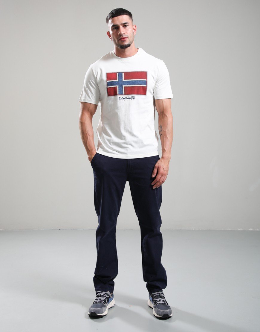 Napapijri S-Flag Tiki T-Shirt White Whisper