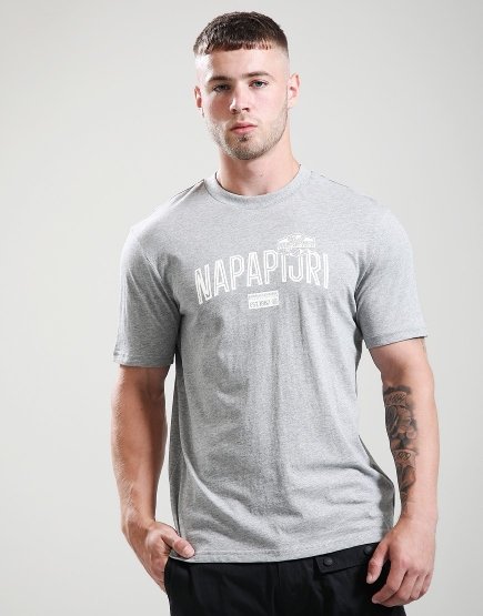 Napapijri S-Funes T-Shirt Medium Grey Melange