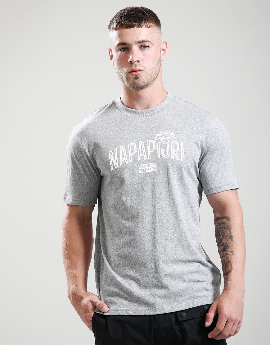 Napapijri S-Funes T-Shirt Medium Grey Melange